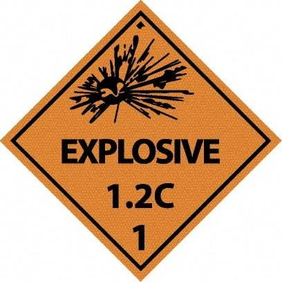 NMC - Explosive 1.2C Shipping Label - 4" High x 4" Wide - USA Tool & Supply