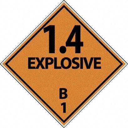 NMC - 1.4 Explosive B DOT Shipping Label - 4" High x 4" Wide - USA Tool & Supply