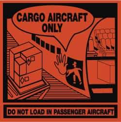 NMC - Cargo Aircraft Only - Do Not Load in Passenger Aircraft Shipping Label - 4" High x 4" Wide - USA Tool & Supply