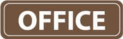 NMC - Office, 11" Wide x 3.5" High, Acrylic Sign - English, White on Brown, Wall Mount - USA Tool & Supply
