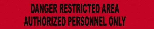 NMC - 1,000' Long x 3" Wide Roll, Polyethylene, Black & Red Barricade Tape - Message: Danger - Restricted Area - Authorized Personnel Only - USA Tool & Supply