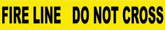 NMC - 1,000' Long x 3" Wide Roll, Polyethylene, Black & Yellow Barricade Tape - Message: Fire Line - Do Not Cross - USA Tool & Supply