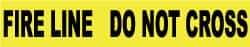 NMC - 1,000' Long x 3" Wide Roll, Polyethylene, Yellow Barricade Tape - Message: Fire Line - Do Not Cross - USA Tool & Supply