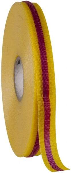 NMC - 3/4" Wide Roll, Woven Polyethylene, Magenta & Yellow Barricade Tape - USA Tool & Supply