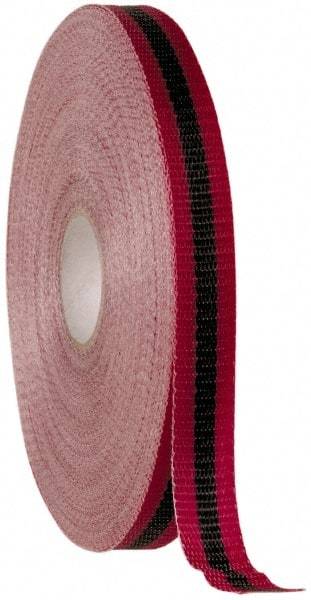 NMC - 150' Long x 3/4" Wide Roll, Woven Polyethylene, Black & Red Barricade Tape - USA Tool & Supply