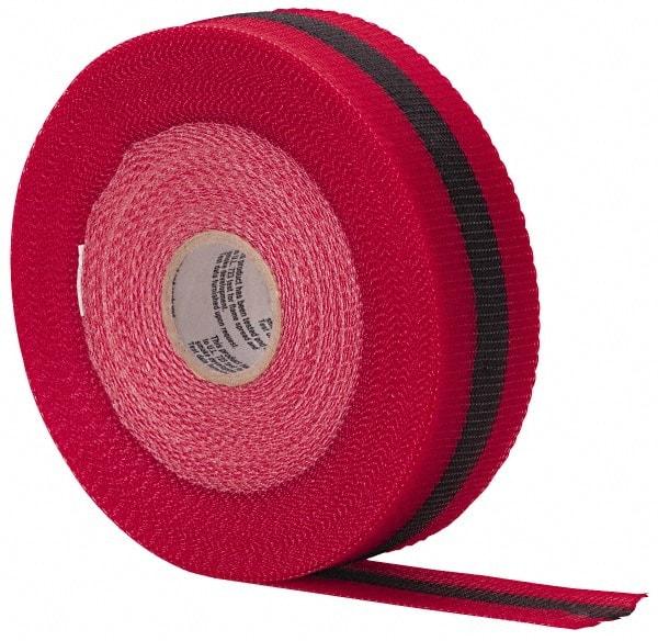 NMC - 150' Long x 2" Wide Roll, Woven Polyethylene, Black & Red Barricade Tape - USA Tool & Supply