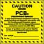 NMC - Hazardous Materials Label - Legend: Caution - Contains PCBs (Polychlorinated Biphenyis), English, Black & Yellow, 6" Long x 6" High, Sign Muscle Finish - USA Tool & Supply