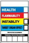 NMC - "Health - Flammability - Instability - Target Organ Effect", 6" Long x 4" Wide, Pressure-Sensitive Vinyl Safety Sign - Rectangle, 0.004" Thick, Use for Hazardous Materials - USA Tool & Supply