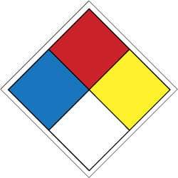NMC - Hazardous Materials Label - Legend: NFPA Classification Label, English, Blue, Red, Yellow, Black & White, 2" Long x 2" High, Sign Muscle Finish - USA Tool & Supply