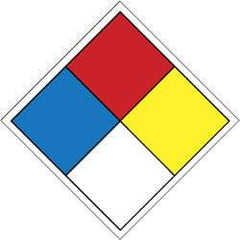 NMC - Hazardous Materials Label - Legend: NFPA Classification Label, English, Blue, Red, Yellow, Black & White, 2" Long x 2" High, Sign Muscle Finish - USA Tool & Supply