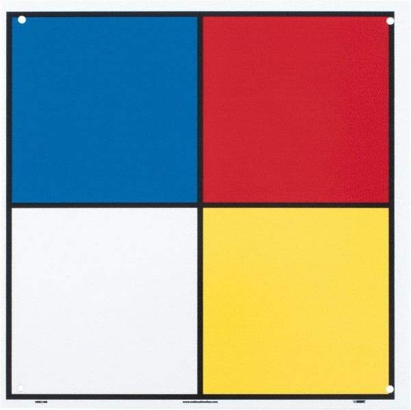NMC - "Hazardous Materials Systems", 10" Long x 10" Wide, Rigid Plastic Safety Sign - Square, 0.05" Thick, Use for Hazardous Materials - USA Tool & Supply