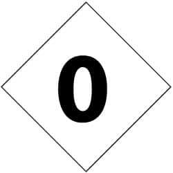 NMC - Hazardous Materials Label - Legend: Number 0, English, Black & White, 7" Long x 7" High, Sign Muscle Finish - USA Tool & Supply