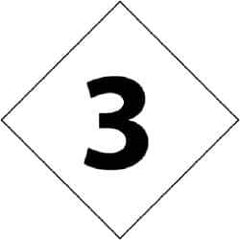 NMC - Hazardous Materials Label - Legend: Number, English, Black & White, 2-1/2" Long x 2-1/2" High, Sign Muscle Finish - USA Tool & Supply