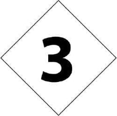 NMC - Hazardous Materials Label - Legend: Number, English, Black & White, 5" Long x 5" High, Sign Muscle Finish - USA Tool & Supply