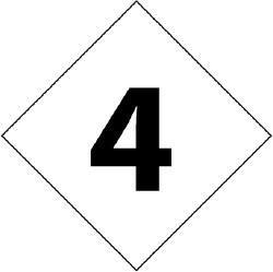 NMC - Hazardous Materials Label - Legend: Number, English, Black & White, 5" Long x 5" High, Sign Muscle Finish - USA Tool & Supply