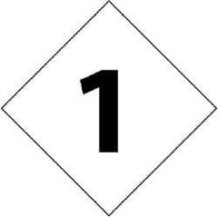 NMC - Hazardous Materials Label - Legend: Number 1, English, Black & White, 7" Long x 7" High, Sign Muscle Finish - USA Tool & Supply