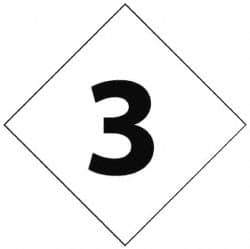 NMC - Hazardous Materials Label - Legend: Number, English, Black & White, 7" Long x 7" High, Sign Muscle Finish - USA Tool & Supply