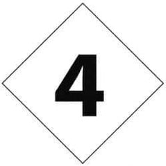 NMC - Hazardous Materials Label - Legend: Number, English, Black & White, 7" Long x 7" High, Sign Muscle Finish - USA Tool & Supply