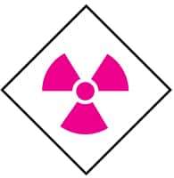 NMC - Hazardous Materials Label - Pink & White, 5" Long x 5" High, Sign Muscle Finish - USA Tool & Supply