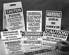 NMC - "Warning - Lead Paint Removal Hazard - Authorized Personnel Only", 14" Long x 10" Wide, Rigid Plastic Safety Sign - Rectangle, 0.05" Thick, Use for Accident Prevention - USA Tool & Supply