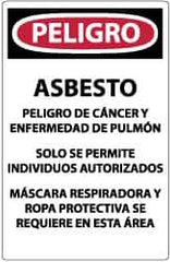 NMC - "Danger - Asbestos", 20" Long x 14" Wide, Paper Safety Sign - Rectangle, Use for Hazardous Materials - USA Tool & Supply
