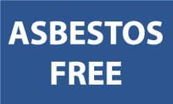 NMC - "Asbestos Free", 3" Long x 5" Wide, Pressure-Sensitive Vinyl Safety Sign - Rectangle, 0.004" Thick, Use for Hazardous Materials - USA Tool & Supply