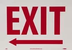 NMC - Exit, Pressure Sensitive Vinyl Exit Sign - 14" Wide x 10" High - USA Tool & Supply