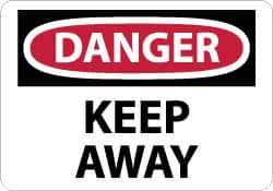 NMC - "Danger - Keep Away", 10" Long x 14" Wide, Pressure-Sensitive Vinyl Safety Sign - Rectangle, 0.004" Thick, Use for Accident Prevention - USA Tool & Supply