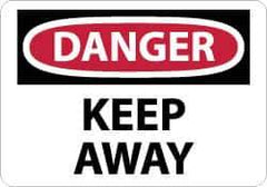 NMC - "Danger - Keep Away", 10" Long x 14" Wide, Aluminum Safety Sign - Rectangle, 0.04" Thick, Use for Accident Prevention - USA Tool & Supply