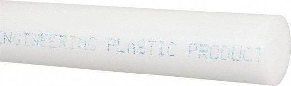 Made in USA - 8' Long, 1-1/2" Diam, Acetal Plastic Rod - Natural (Color) - USA Tool & Supply