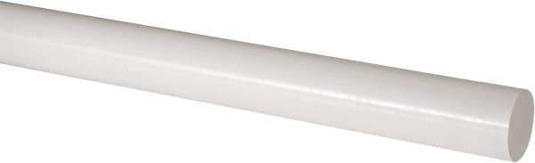 Made in USA - 4' Long, 2" Diam, Acetal Plastic Rod - Natural (Color) - USA Tool & Supply