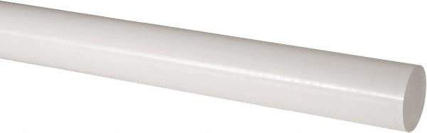 Made in USA - 4' Long, 2-1/4" Diam, Acetal Plastic Rod - Natural (Color) - USA Tool & Supply