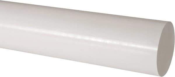 Made in USA - 1' Long, 3" Diam, Acetal Plastic Rod - Natural (Color) - USA Tool & Supply