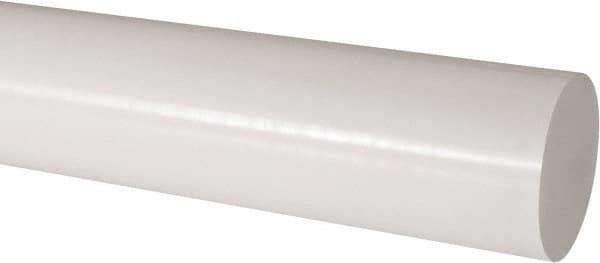 Made in USA - 2' Long, 3" Diam, Acetal Plastic Rod - Natural (Color) - USA Tool & Supply