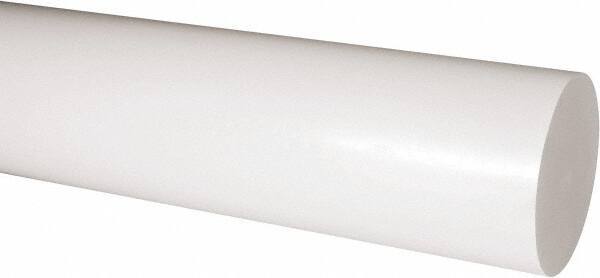 Made in USA - 2' Long, 4" Diam, Acetal Plastic Rod - Natural (Color) - USA Tool & Supply
