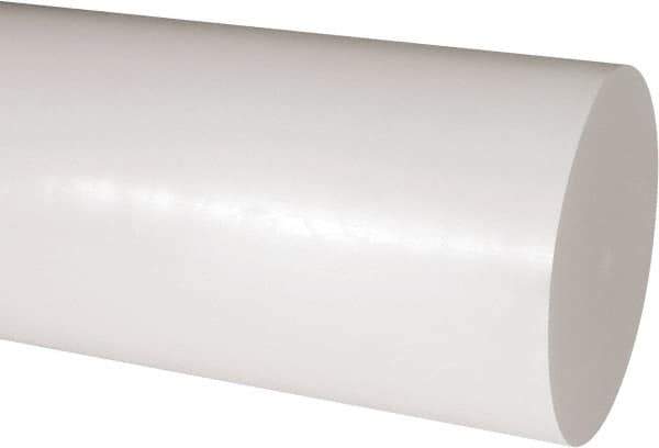 Made in USA - 1' Long, 5" Diam, Acetal Plastic Rod - Natural (Color) - USA Tool & Supply