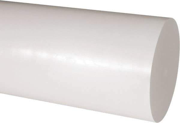 Made in USA - 2' Long, 5" Diam, Acetal Plastic Rod - Natural (Color) - USA Tool & Supply