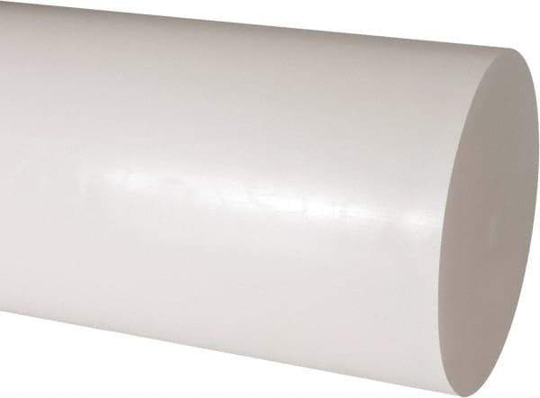 Made in USA - 1' Long, 6" Diam, Acetal Plastic Rod - Natural (Color) - USA Tool & Supply
