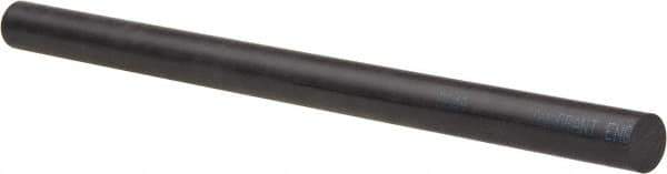 Made in USA - 8' Long, 1/2" Diam, Acetal Plastic Rod - Black - USA Tool & Supply