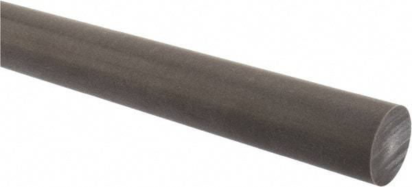 Made in USA - 4' Long, 1-1/4" Diam, Acetal (PTFE-Filled) Plastic Rod - Brown - USA Tool & Supply