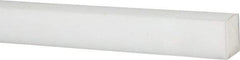 Made in USA - 2 Ft. Long x 3/4 Inch Wide x 3/4 Inch High, Acetal, Square Plastic Bar - Natural - USA Tool & Supply