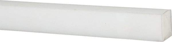 Made in USA - 4 Ft. Long x 1/4 Inch Wide x 1/4 Inch High, Acetal, Square Plastic Bar - Natural - USA Tool & Supply