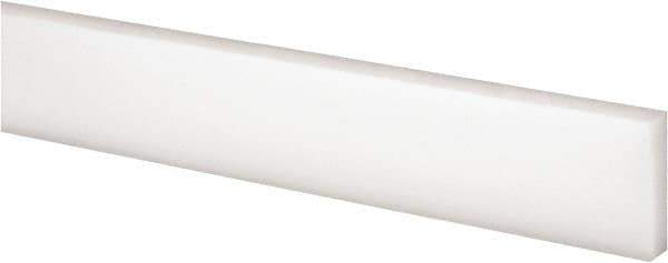 Made in USA - 4 Ft. Long x 1 Inch Wide x 1/4 Inch High, Acetal, Rectangular Plastic Bar - Natural - USA Tool & Supply