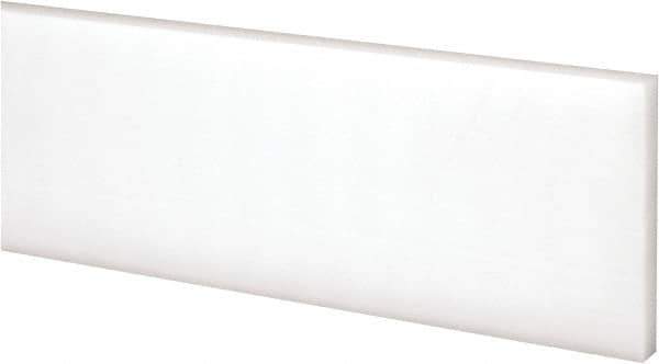 Made in USA - 2 Ft. Long x 2 Inch Wide x 1/4 Inch High, Acetal, Rectangular Plastic Bar - Natural - USA Tool & Supply