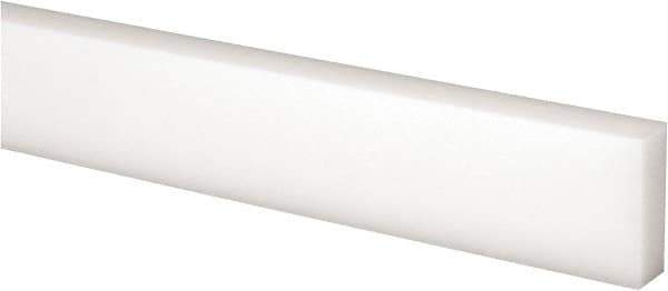 Made in USA - 2 Ft. Long x 1 Inch Wide x 3/8 Inch High, Acetal, Rectangular Plastic Bar - Natural - USA Tool & Supply