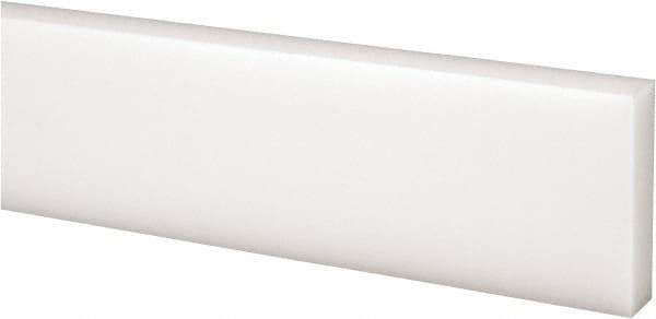 Made in USA - 4 Ft. Long x 1-1/2 Inch Wide x 3/8 Inch High, Acetal, Rectangular Plastic Bar - Natural - USA Tool & Supply