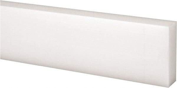 Made in USA - 4 Ft. Long x 1-1/2 Inch Wide x 1/2 Inch High, Acetal, Rectangular Plastic Bar - Natural - USA Tool & Supply