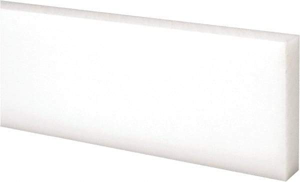 Made in USA - 2 Ft. Long x 2 Inch Wide x 1/2 Inch High, Acetal, Rectangular Plastic Bar - Natural - USA Tool & Supply