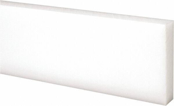 Made in USA - 4 Ft. Long x 2 Inch Wide x 1/2 Inch High, Acetal, Rectangular Plastic Bar - Natural - USA Tool & Supply