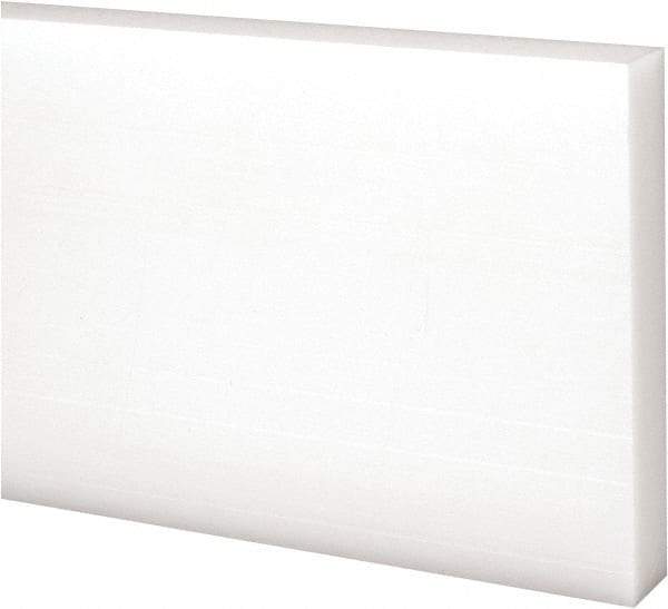 Made in USA - 1 Ft. Long x 3 Inch Wide x 1/2 Inch High, Acetal, Rectangular Plastic Bar - Natural - USA Tool & Supply